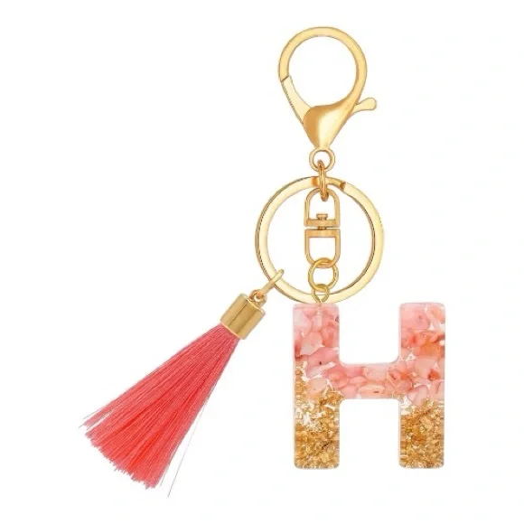 Pink and Gold Key Holder with Tassel - Picture 6 of 7